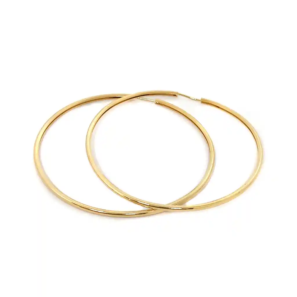 Aros Argollas 57mm Enchapado Oro 18k