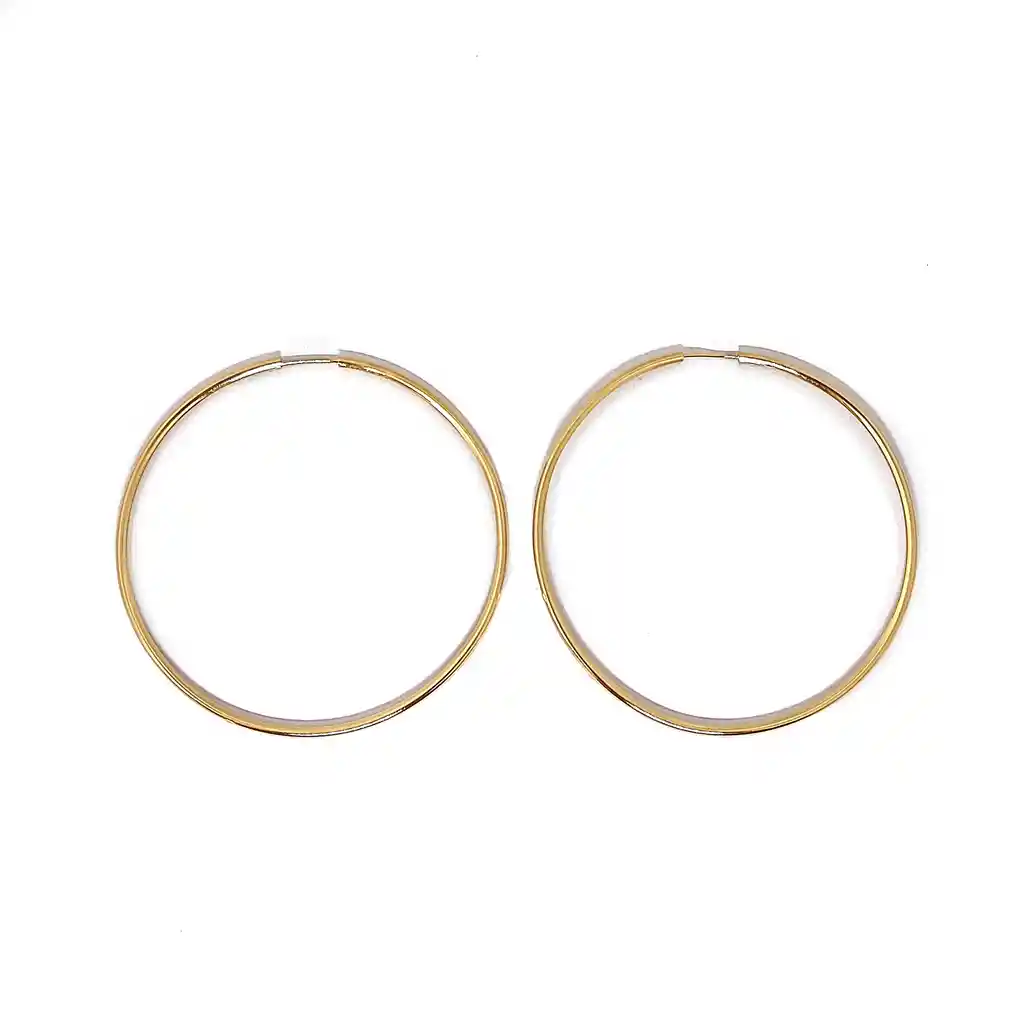 Aros Argollas 57mm Enchapado Oro 18k