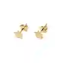 Aros Estrella Plana 7mm Enchapado Oro 18k