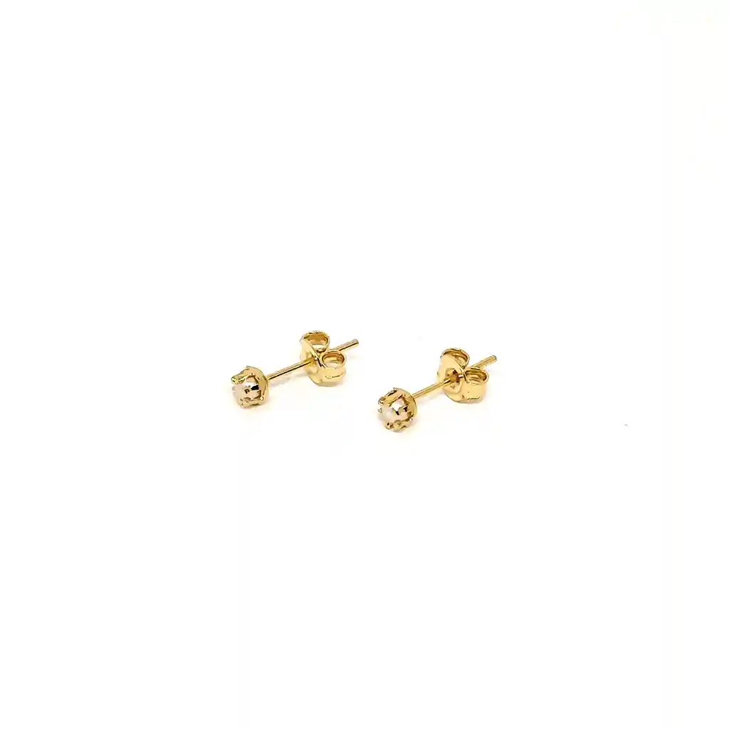 Aros Mini Perla 3mm Enchapado Oro 18k