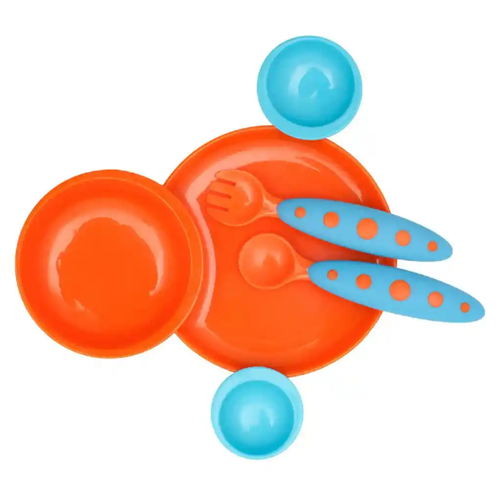 Boon Groovy Plato Con Dos Compartimentos, Potes De Salsa Y Cubierto