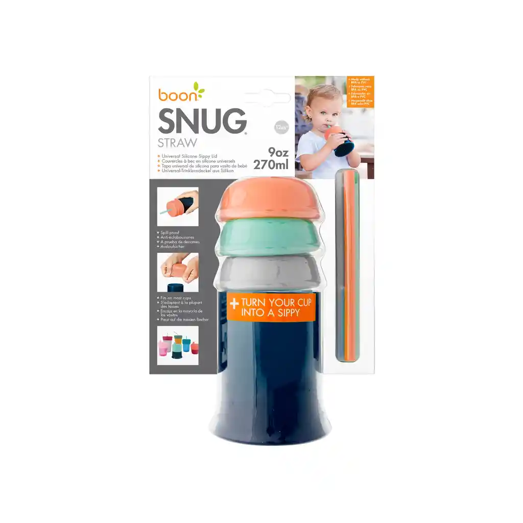 Boon Tapas De Aprendizaje Para Vasos Snug Straw (vaso Incluido)