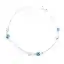 Pulsera 3 Ojos Turco Circón Plata Fina 925