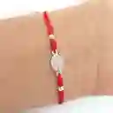 Pulsera Virgen De Los Rayos Plata Fina 925 Cordón Rojo