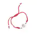 Pulsera Flor De Loto Ohm Cordón Rojo Ajustable Plata Fina 925