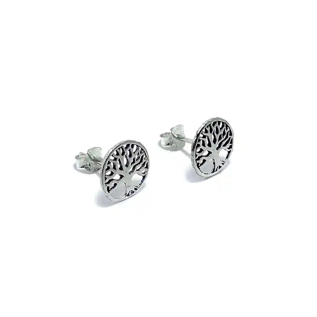 Aros Árbol De La Vida 11mm Plata Fina 925