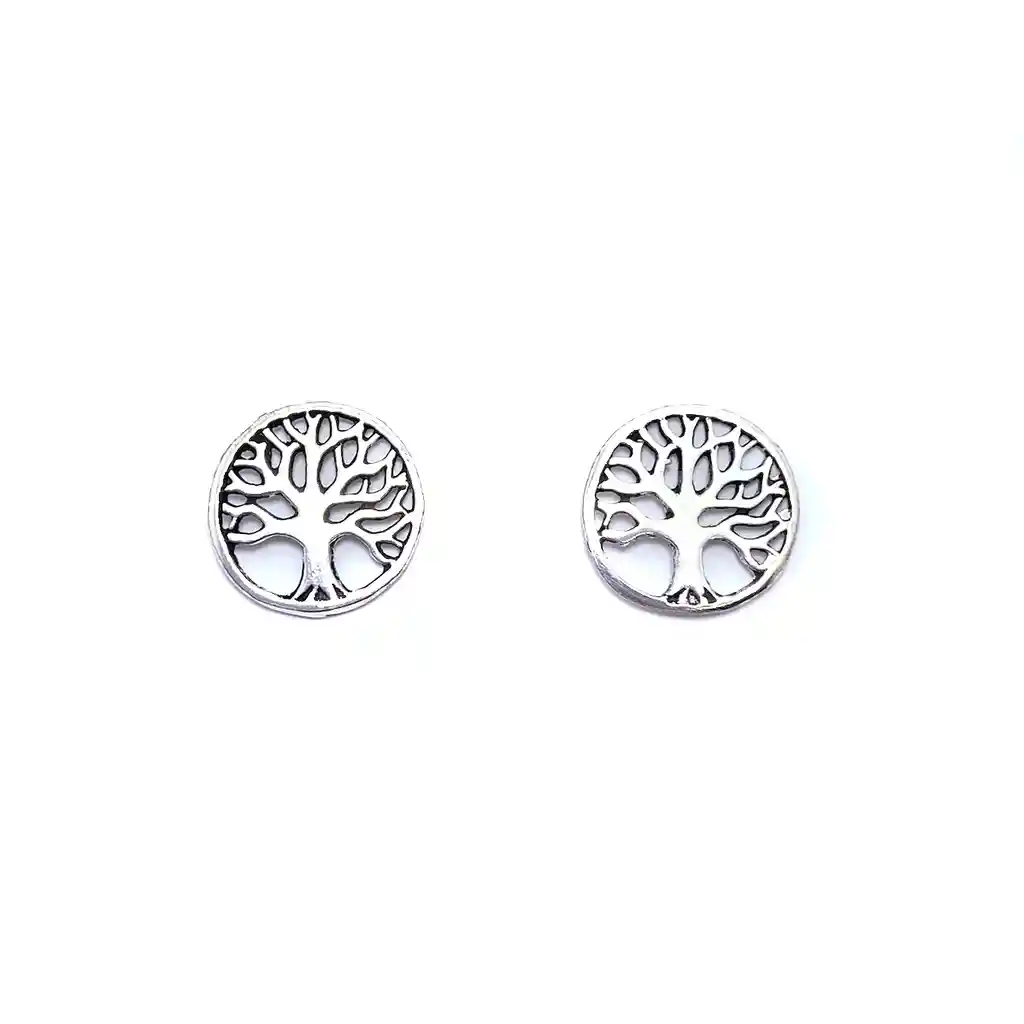 Aros Árbol De La Vida 11mm Plata Fina 925