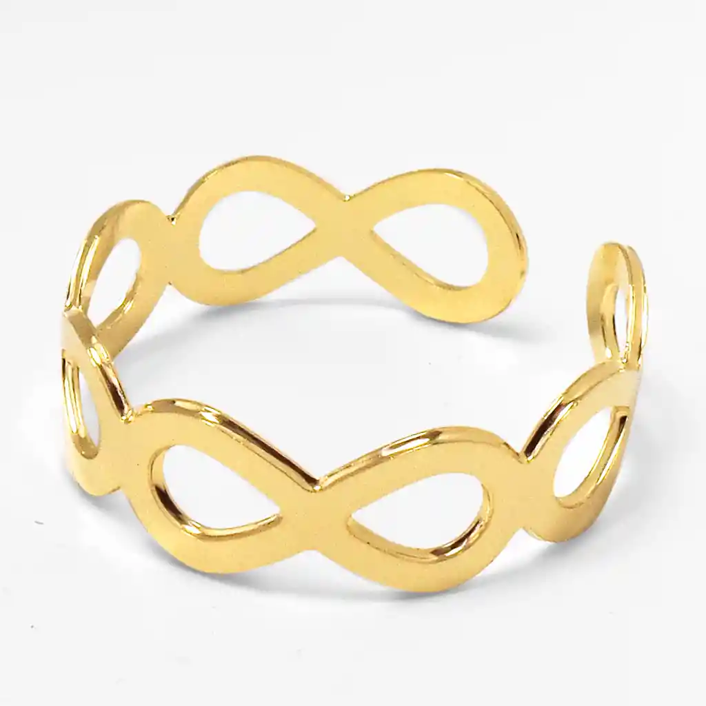 Anillo 4 Infinitos Calados Ajustable Enchapado Oro 18k