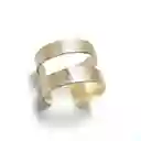 Anillo 2 Argollas Satinadas Ajustable Enchapado Oro 18k