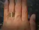 Anillo Tubo Calado Ajustable Enchapado Oro 18k