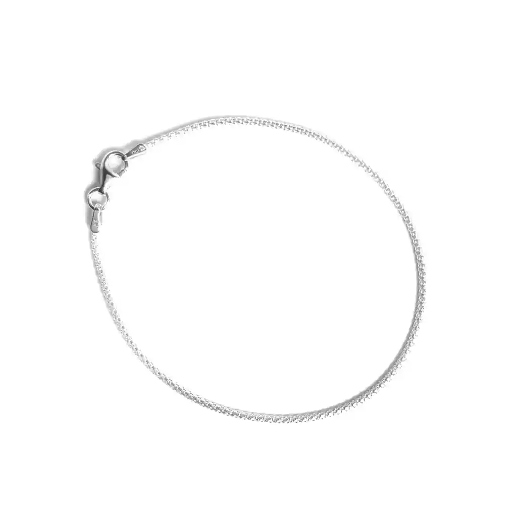 Pulsera Cordón 19cm Plata Fina 925