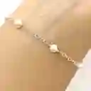 Pulsera 5 Perlas De Río Plata Fina 925