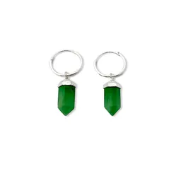 Aros Argollas Péndulo Jade Plata Fina 925