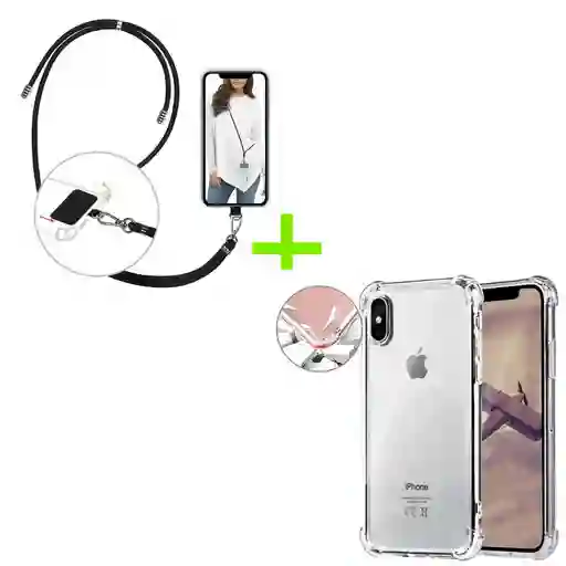 Carcasa Para Iphone Xs Max Transparente Con Colgante