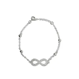 Pulsera Infinito Bolitas Plata Fina 925