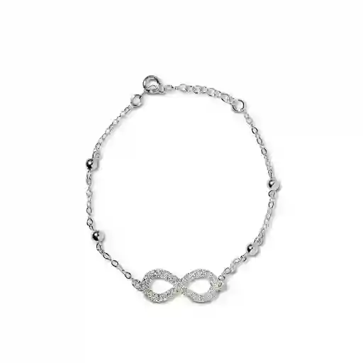 Pulsera Infinito Bolitas Plata Fina 925