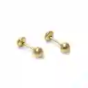 Aros Bebé Bolita 3mm Enchapado Oro 18 K