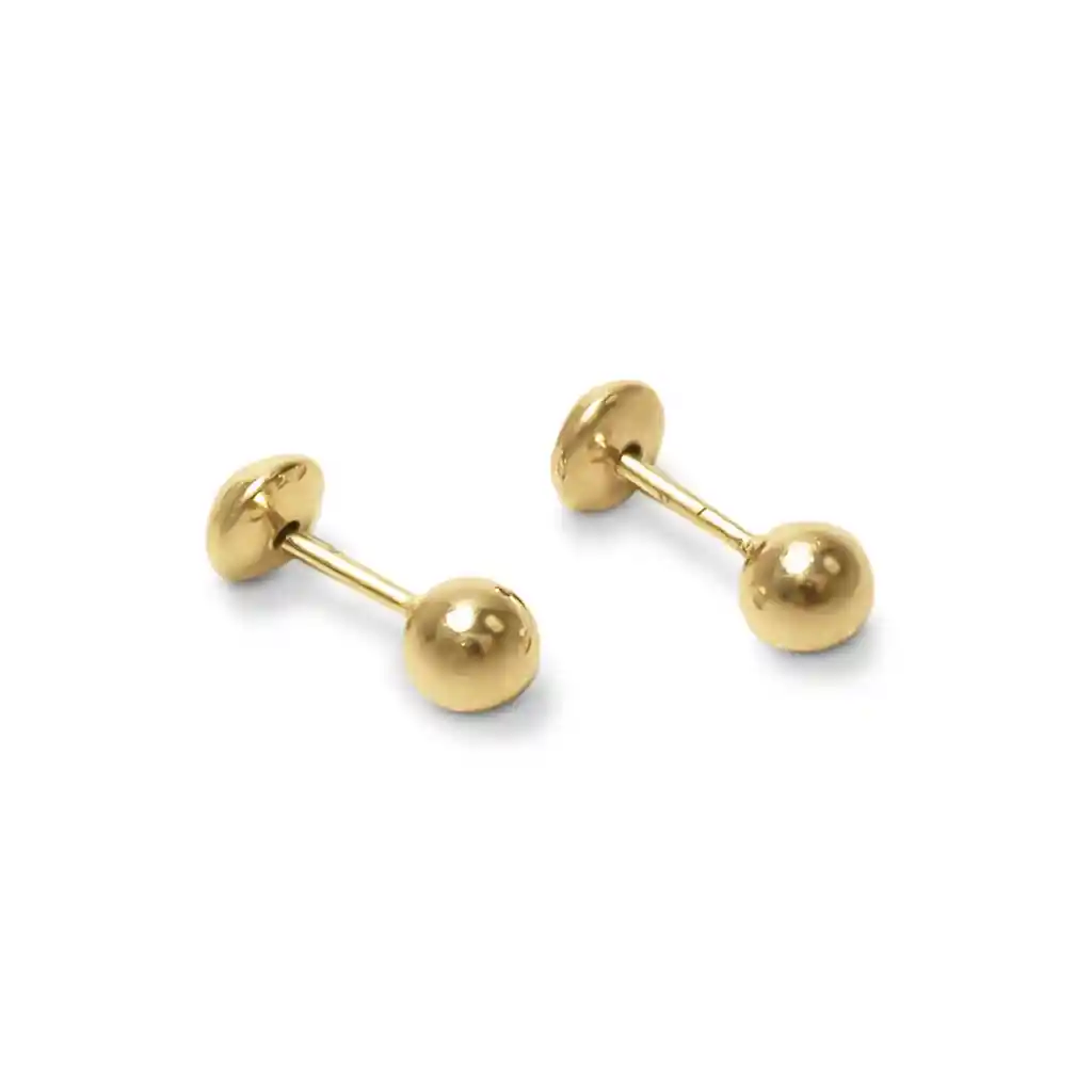 Aros Bebé Bolita 3mm Enchapado Oro 18 K