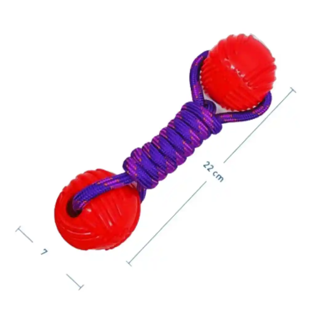 Juguete De Cuerda Con Pelota Doble Para Perros