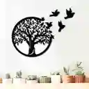 Árbol De La Vida Con Pájaros 40 Cm X 40 Cm - Negro