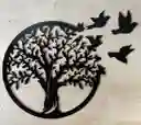 Árbol De La Vida Con Pájaros 40 Cm X 40 Cm - Negro