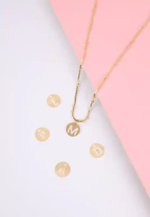 Collar Oro Inicial 1cm Letra P Para Mujer - Cantarina Joyas