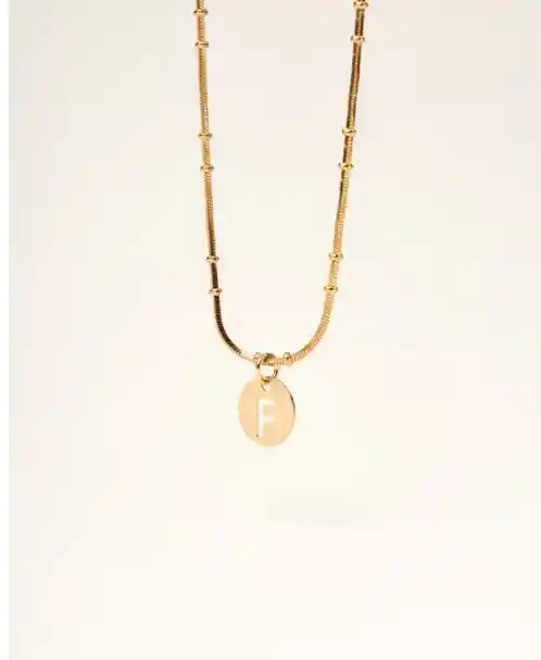 Collar Oro Inicial 1cm Letra N Para Mujer - Cantarina Joyas