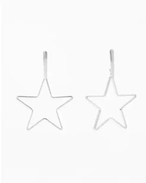 Aros De Plata Mujer Para Regalo Estrellas Star Maxi Cantarina