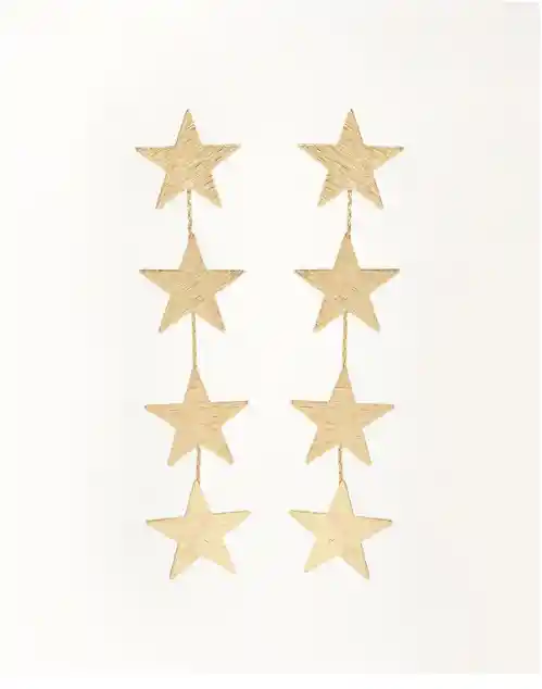 Aros De Oro Mujer Para Regalo Estrellas Anastasia Cantarina