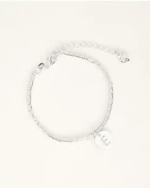 Pulsera Plata Mujer Para Regalo Mostacilla Letra R - Cantarina Joyas