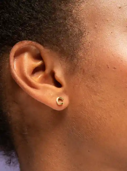 Aros De Oro Mujer Para Regalo Inicial Letra B - Cantarina Joyas