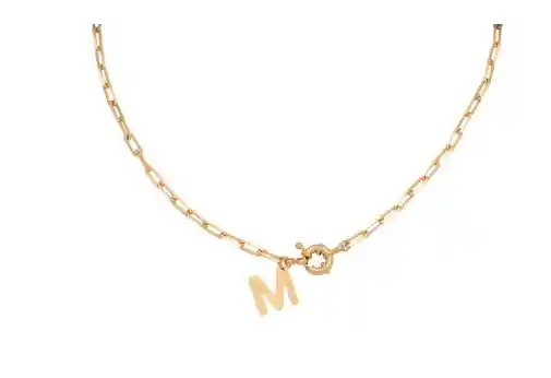 Collar Oro Mujer Para Regalo Inicial 40cm Letra C - Cantarina Joyas