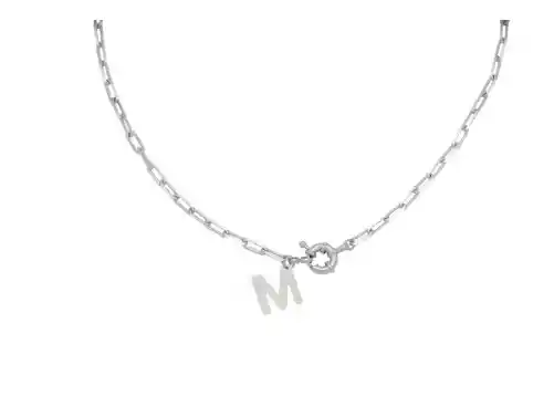 Collar Plata Mujer Para Regalo Inicial 40cm Letra R - Cantarina Joyas