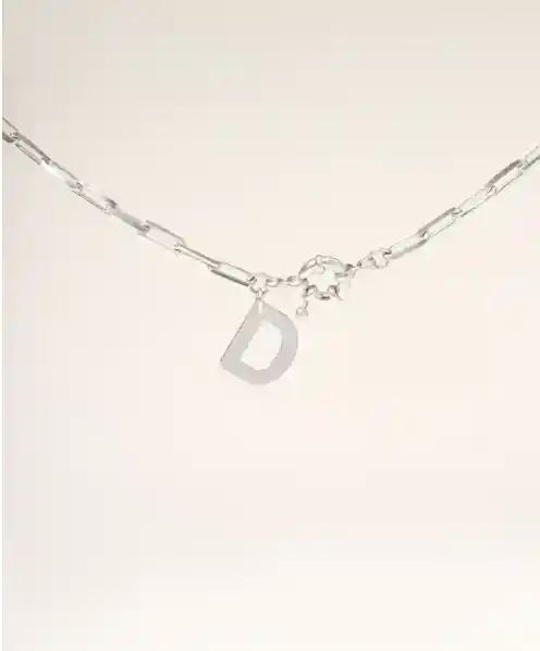 Collar Plata Mujer Para Regalo Inicial 40cm Letra G - Cantarina Joyas