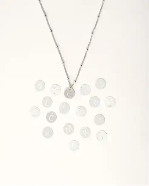 Collar Plata Inicial 1cm Letra E Para Mujer - Cantarina Joyas