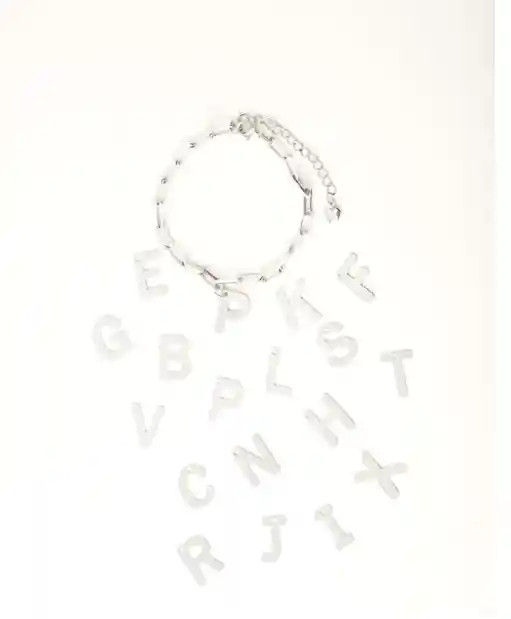 Pulsera Plata Mujer Para Regalo Inicial Letra R - Cantarina Joyas