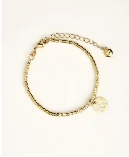 Pulsera Oro Mujer Para Regalo Mostacilla Letra J - Cantarina Joyas