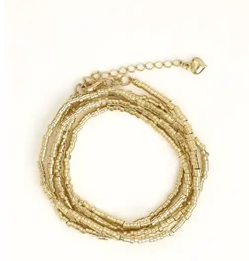 Pulsera Oro Mujer Para Regalo Mostacilla 80 Cm - Cantarina Joyas