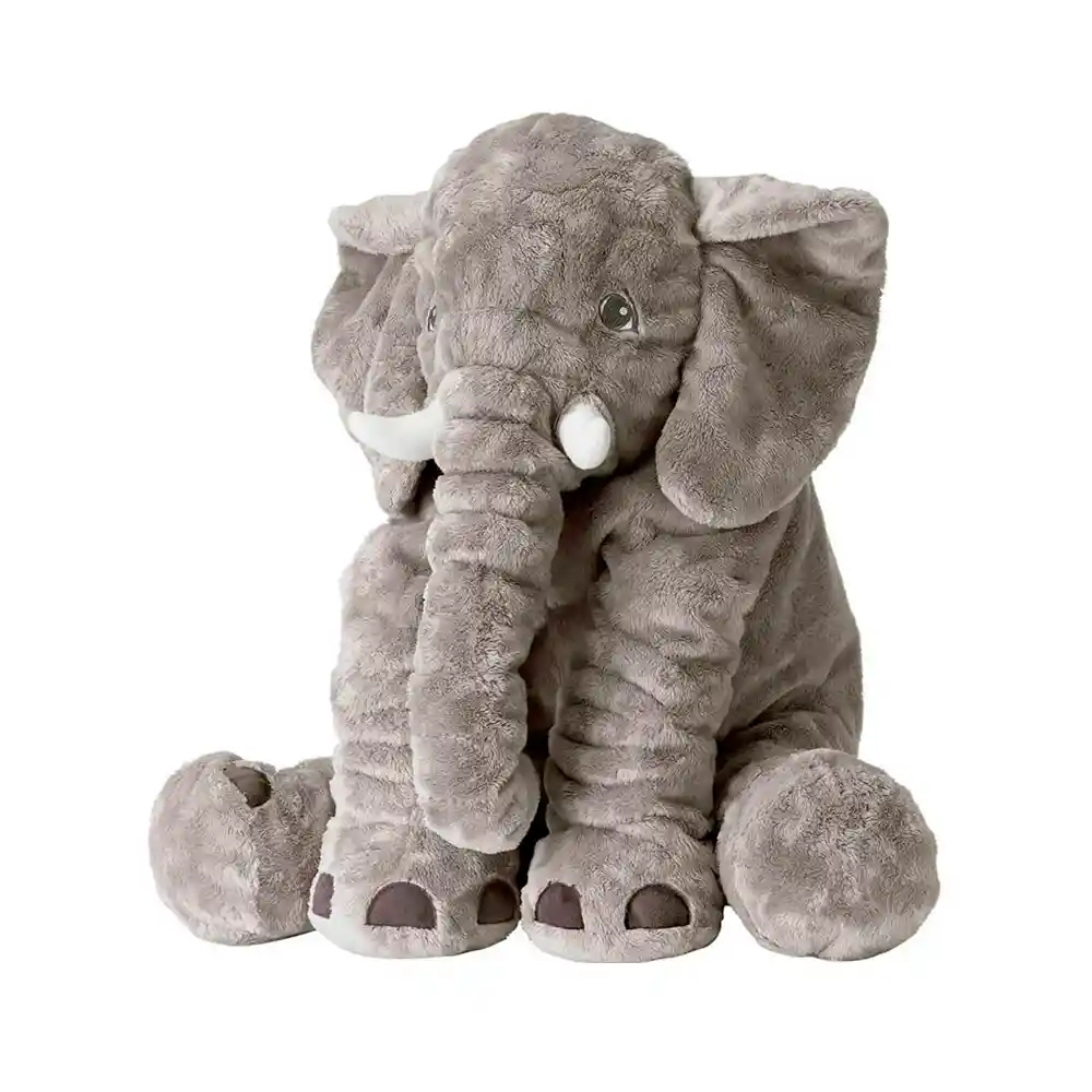 Almohada Peluche Apego Elefante Felpa Cojín Para Niños Bebe (gris)