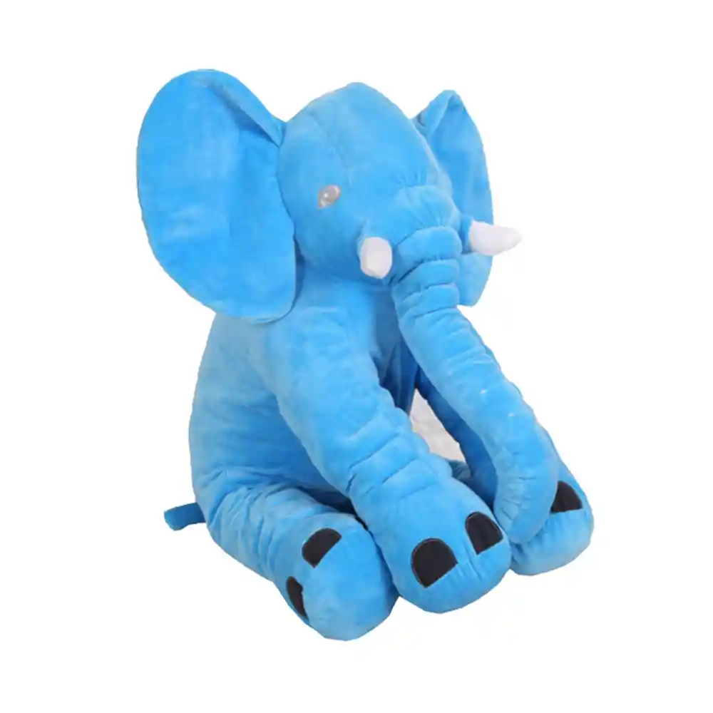 Almohada Peluche Apego Elefante Felpa Cojín Para Niños Bebe (celeste)