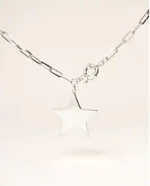 Collar Plata Mujer Estrella Simomaxi 50 Cm - Cantarina Joyas