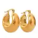 Argollas Aros Hoop Chunky Liviana Chapada En Oro 18k Dorada