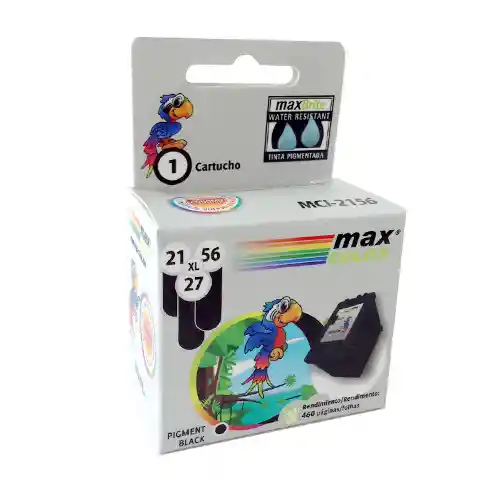 Tinta Maxcolor Hp 21 Mci-2156 Negro