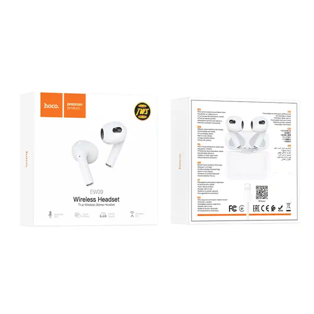 Audífonos Hoco Ew09 Soundman Tws In Ear Bluetooth Blanco