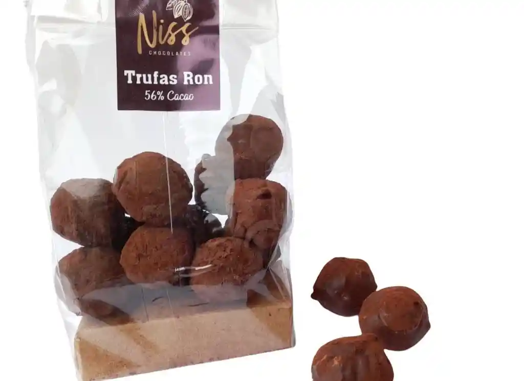 Trufas Ron Bañadas En Chococolate Negro 56% Cacao