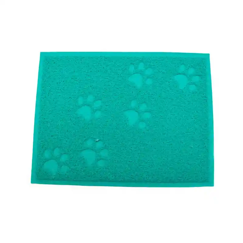 Alfombra Sanitaria Comedero Antideslizant Mascota Perro Gato Turquesa