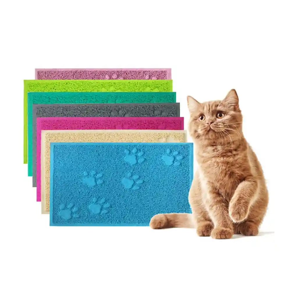 Alfombra Sanitaria Comedero Antideslizant Mascota Perro Gato Turquesa