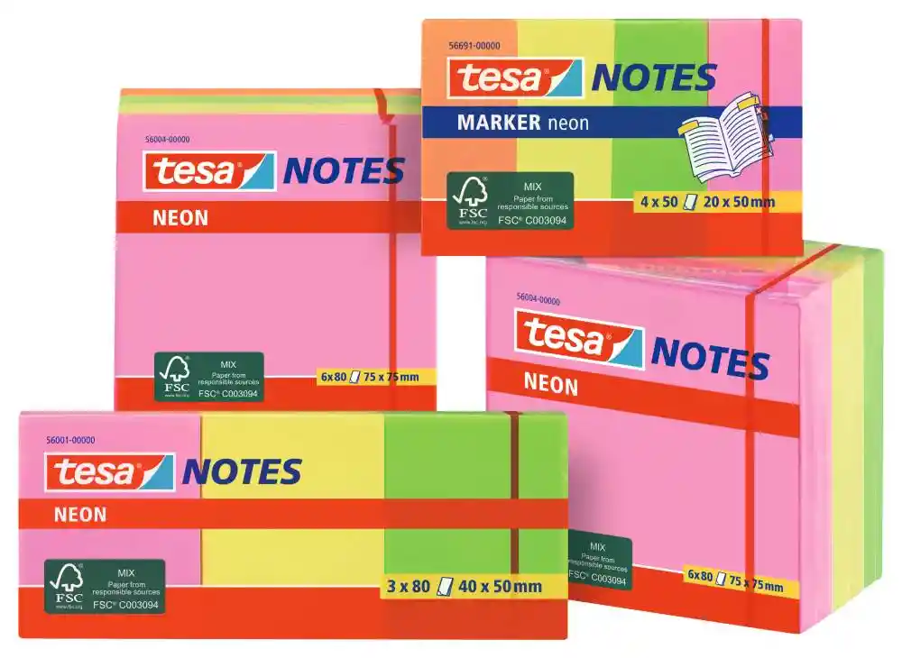 Notas Adhesivas Neón Block Tesa® 75mm X 75mm