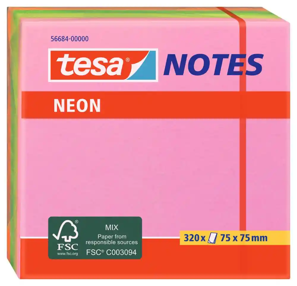 Notas Adhesivas Neón Block Tesa® 75mm X 75mm