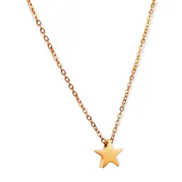 Cadena Colgante Estrella Minimalista Niña Chapada En Oro 18k